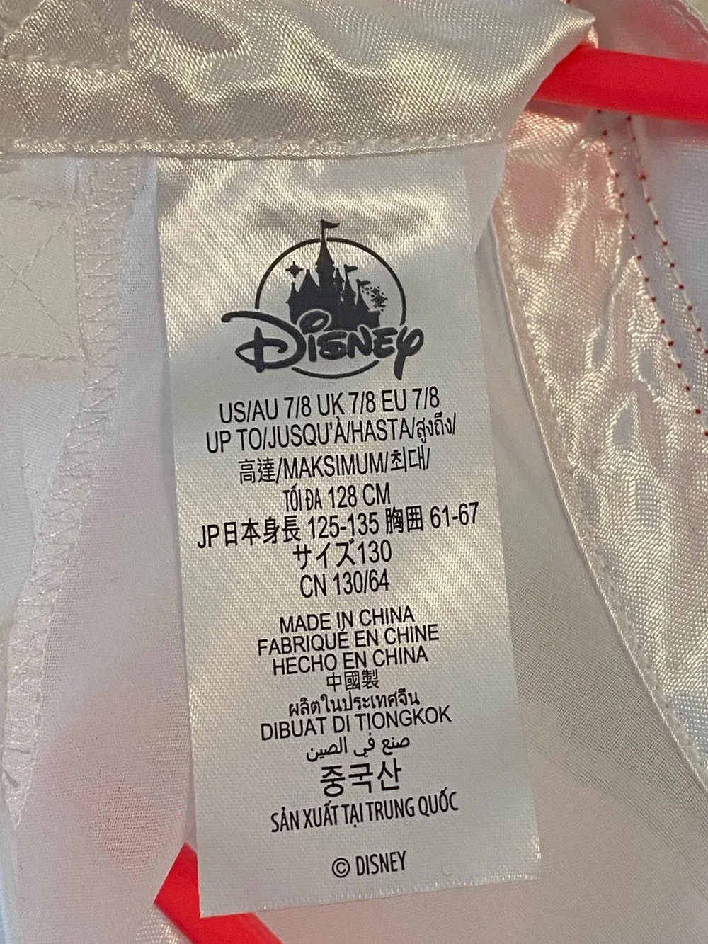 Disney Store Mary Poppins Costume Dress Girls Size 7/8 White Red